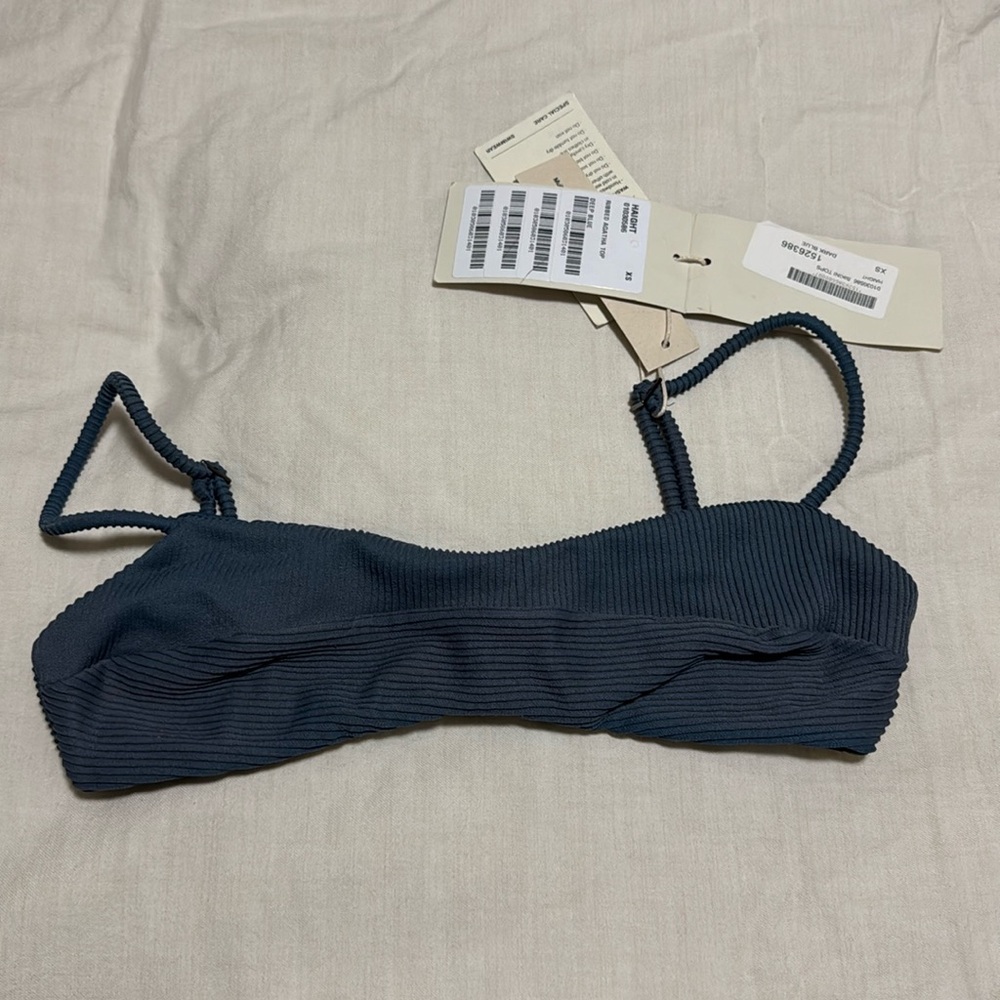 Haight ‘Agatha’ ribbed swim top in Dark Blue NWT